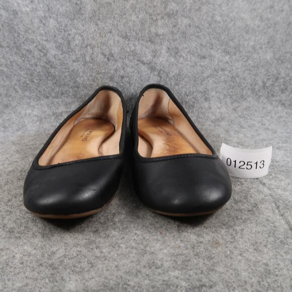Lucky Brand Shoes Womens 8 Ballet Flats Black Leather Slip On Round Toe Classic - Picture 2 of 13